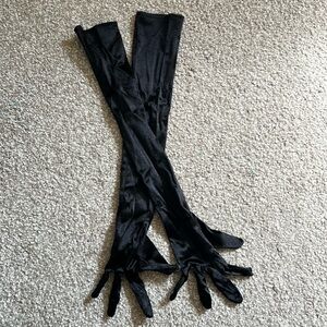Black Satin Gloves